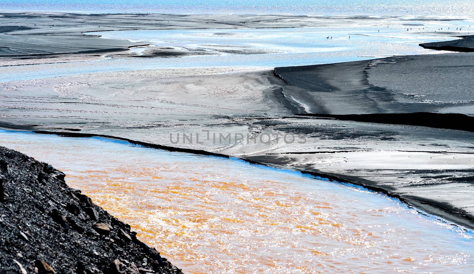 Production waste is accumulated in water.