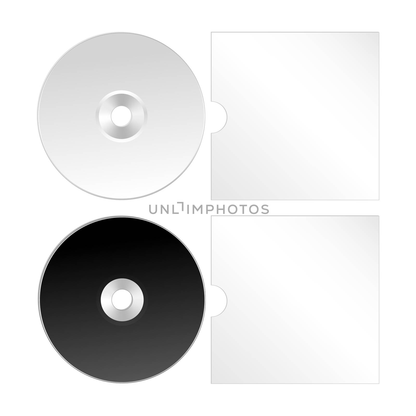 Cd, dvd isolated realistic icon set. Compact disk template with cover.