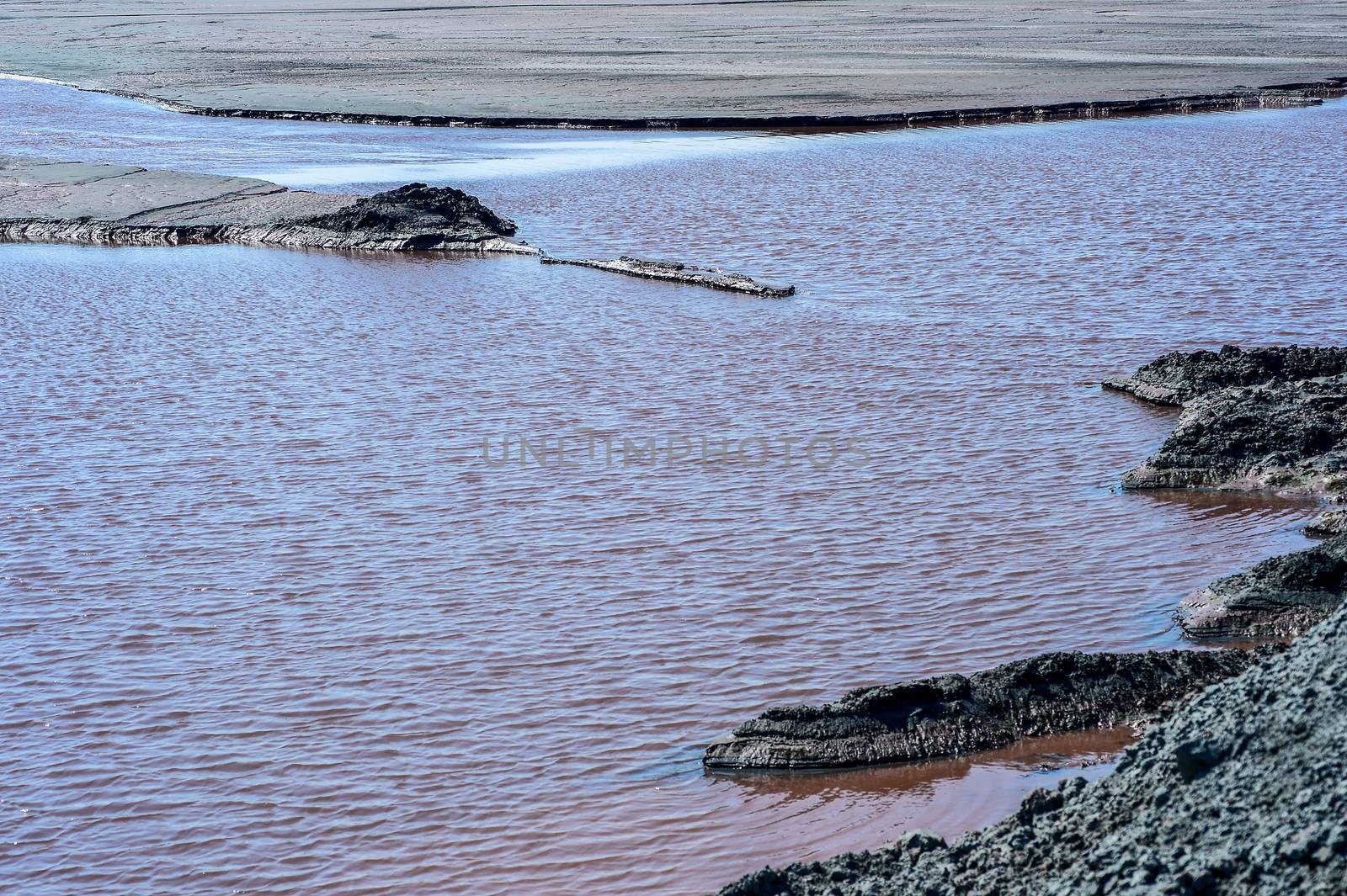 Production waste is accumulated in water.