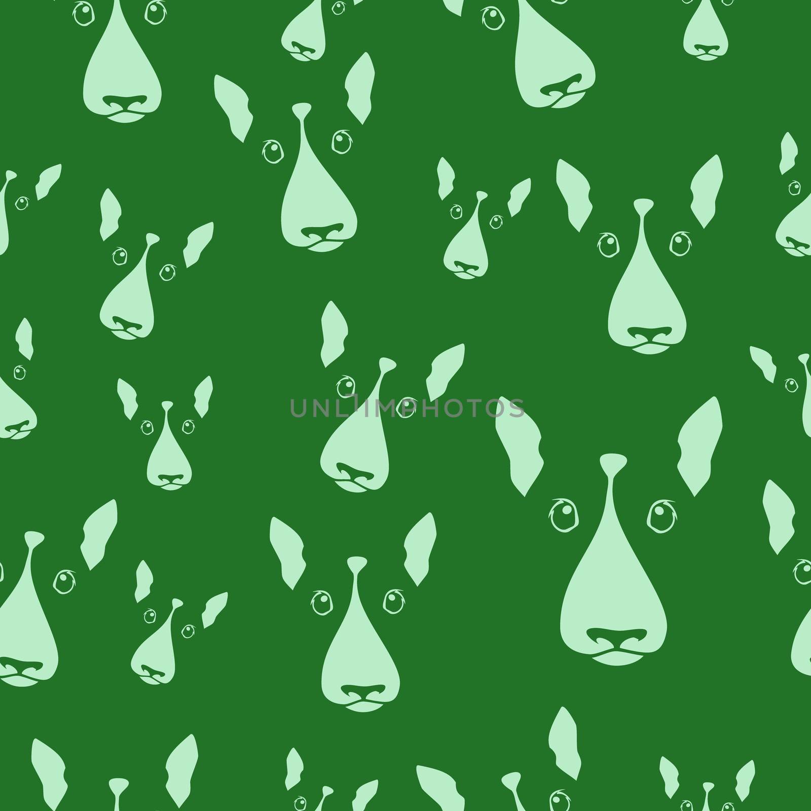 Happy dog bull terrier black and white background. Seamless pattern. by Asnia