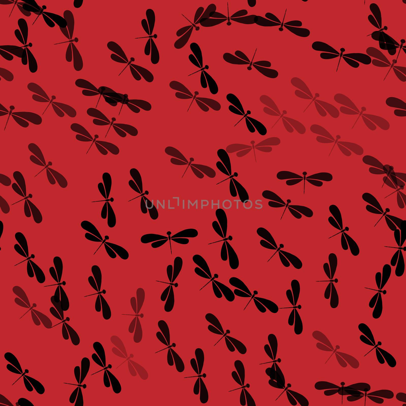 Seamless dragonfly or damselfly pattern background. Insect pattern with abstract cartoon dragonfly.
