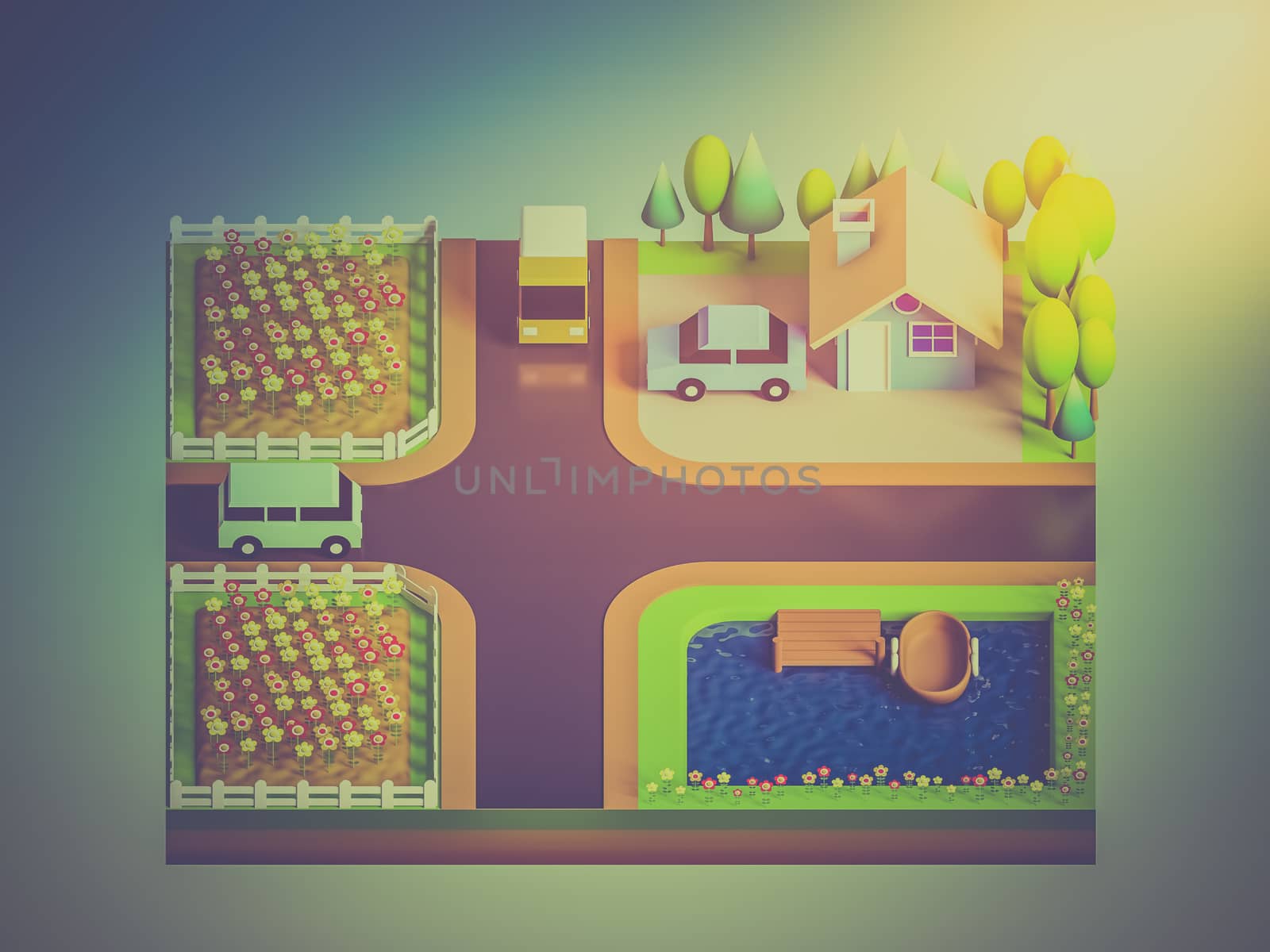 green earth concept in isometric view by teerawit