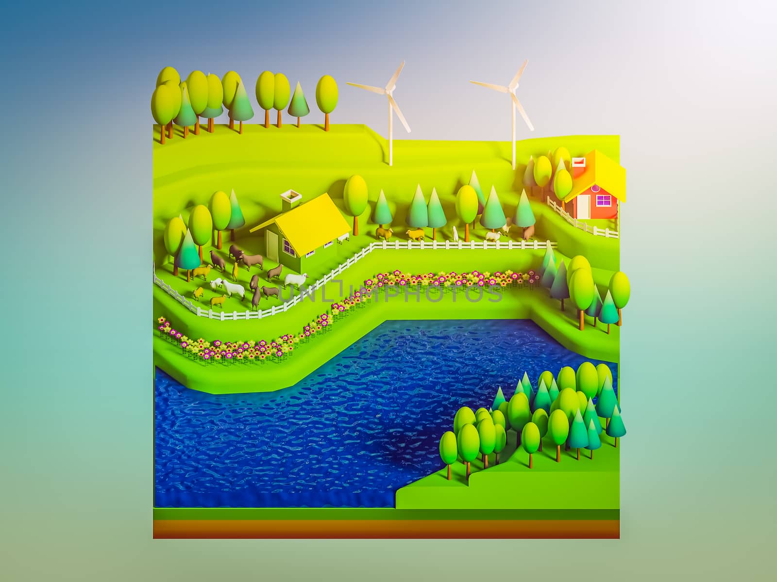 green earth concept in isometric view by teerawit