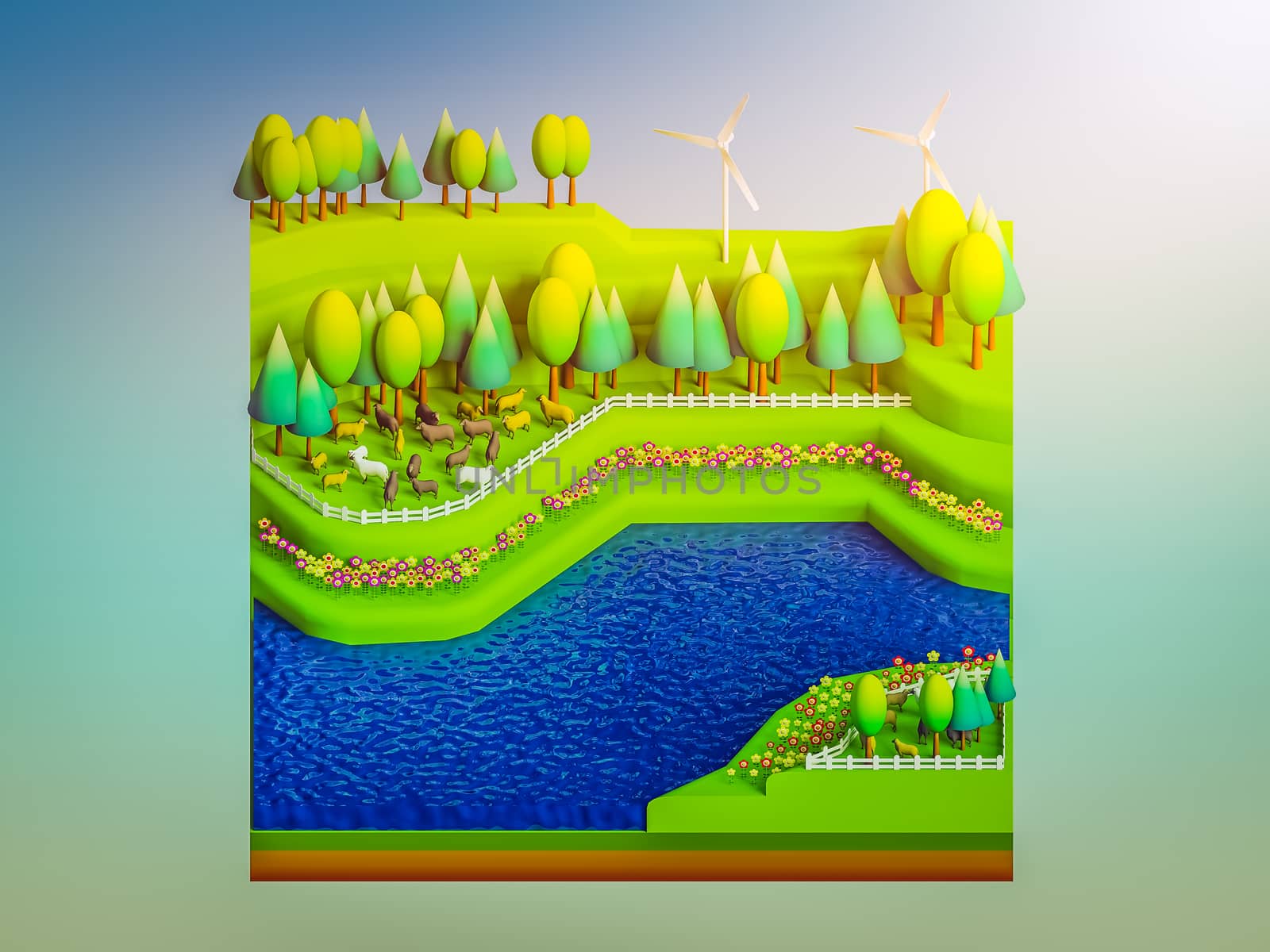 green earth concept in isometric view by teerawit