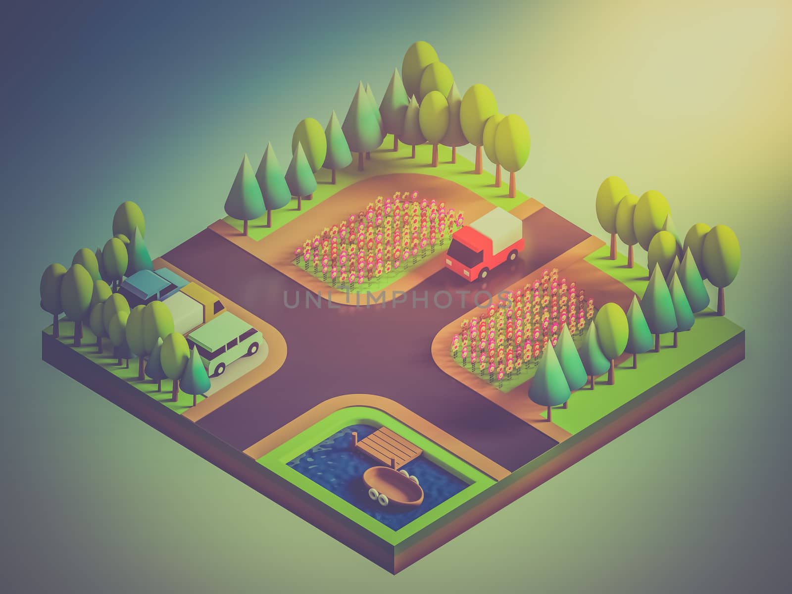 green earth concept in isometric view by teerawit