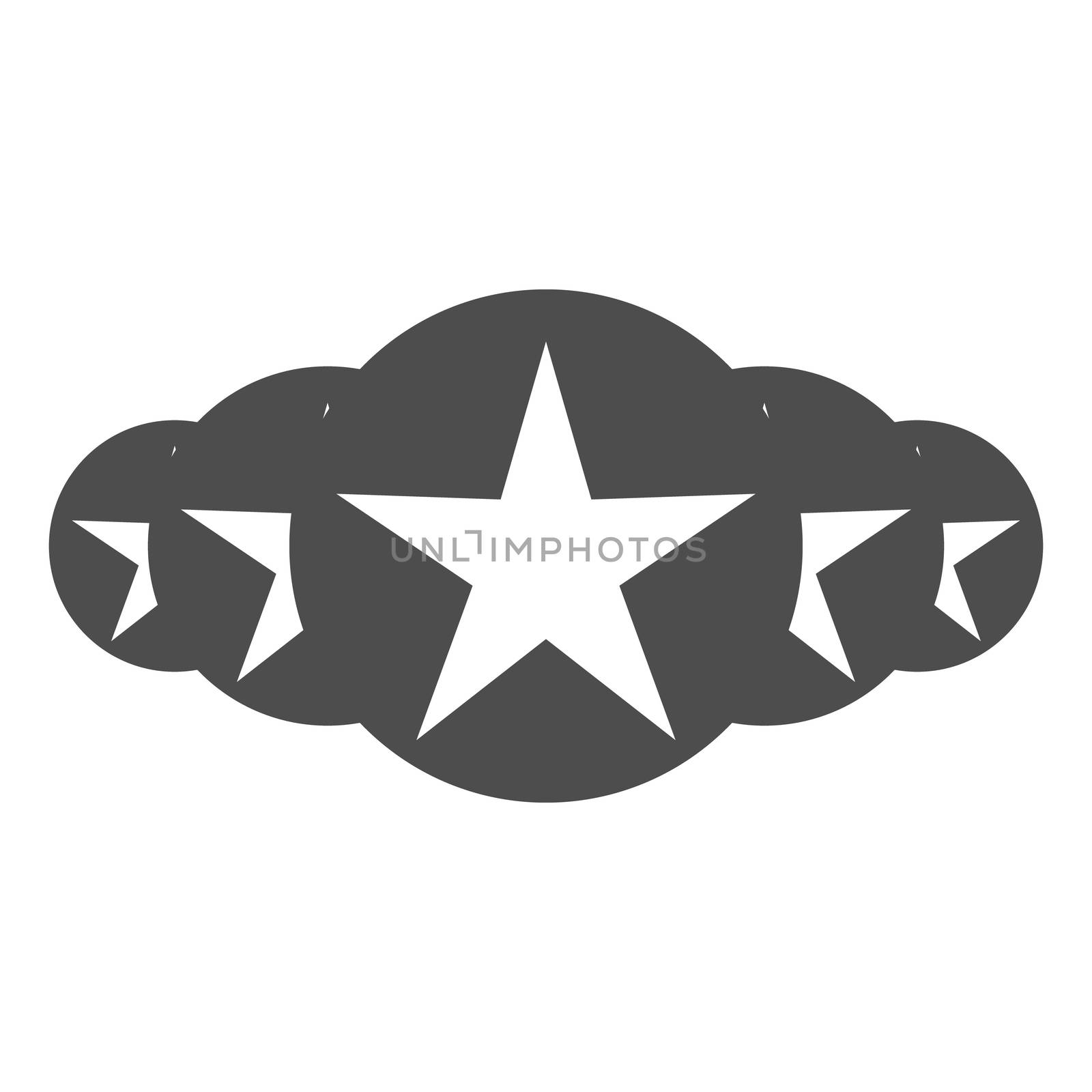 Isolated gray star icons in set, ranking mark. Modern simple favorite sign, decoration symbol for website design, web button, mobile app.