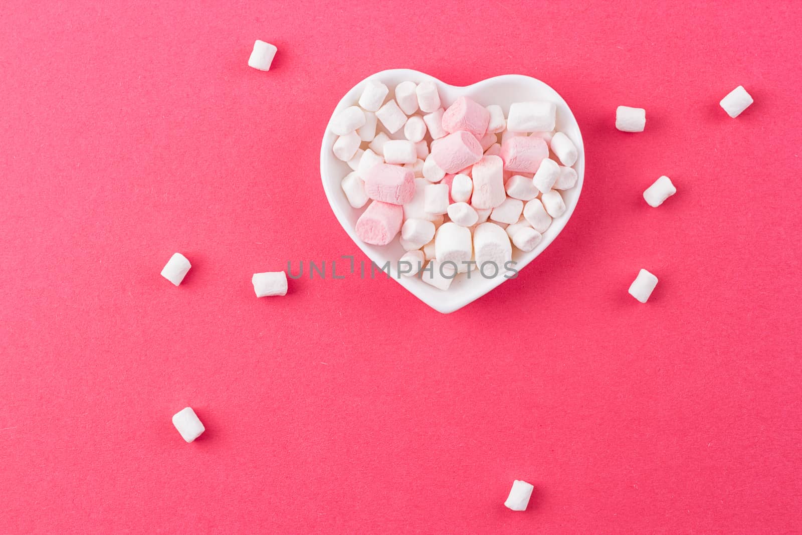 heart-shaped plate with marshmallows by victosha