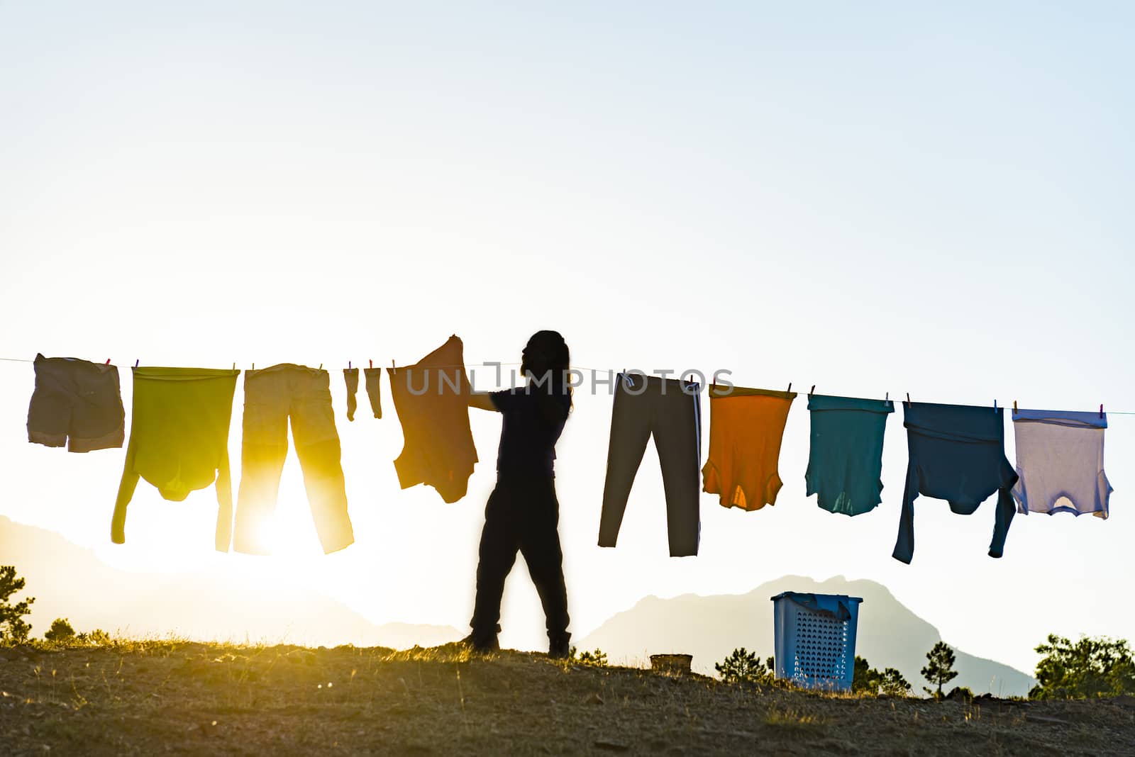 Clothes, laundry and working man