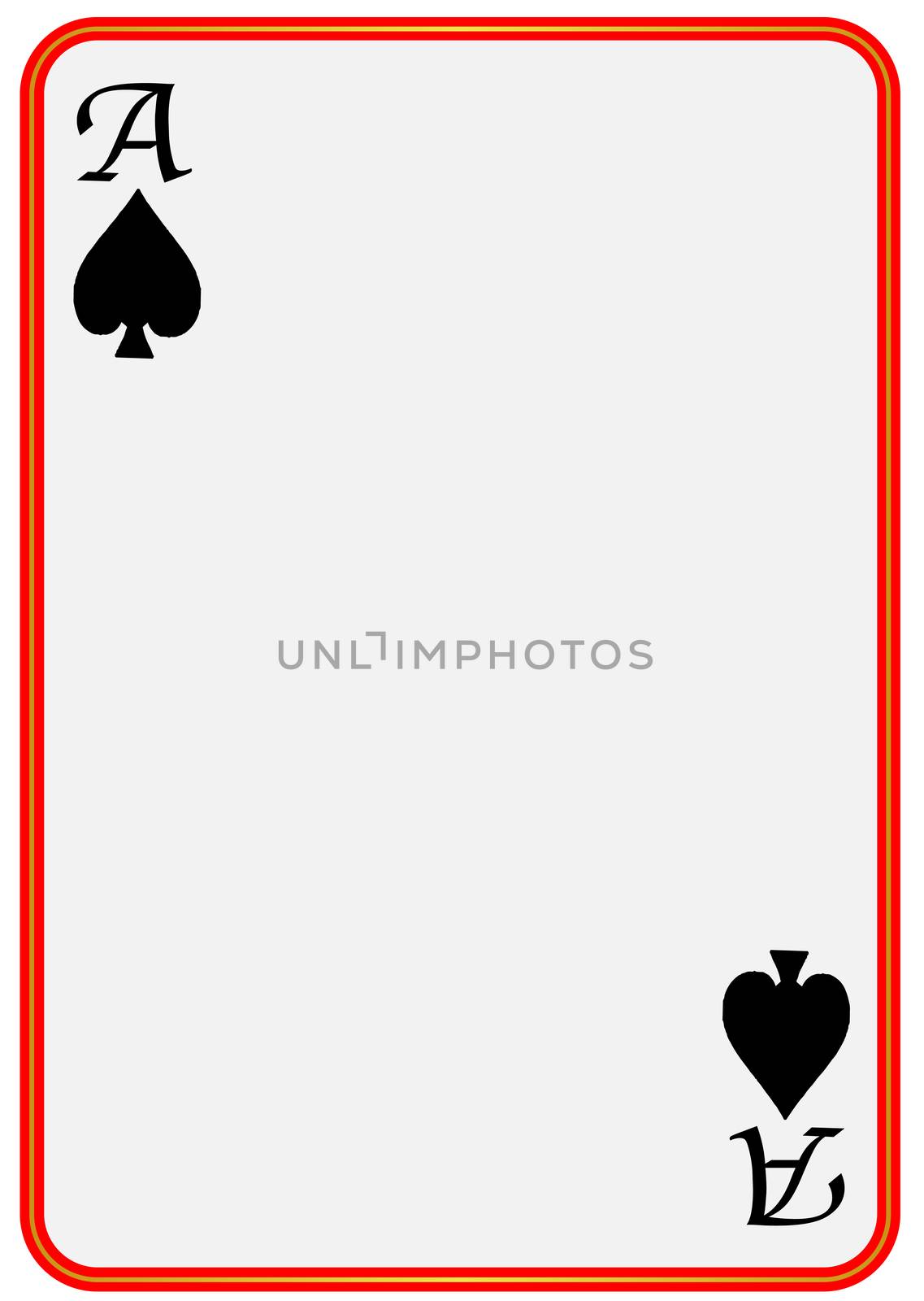 A blank Ace of Spades playing card over a white background