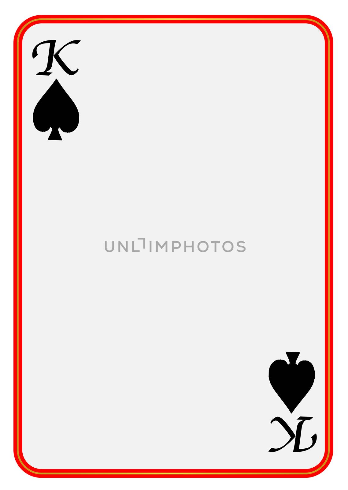 A blank King of Spades playing card over a white background