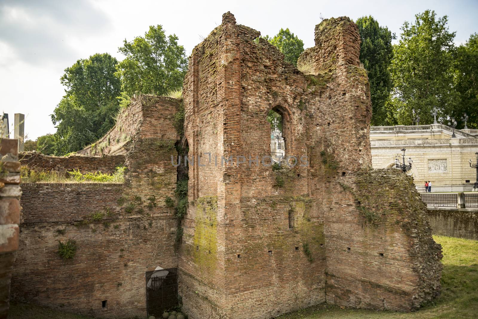 The ruins wall near Porta Galliera in Bologna, Italy