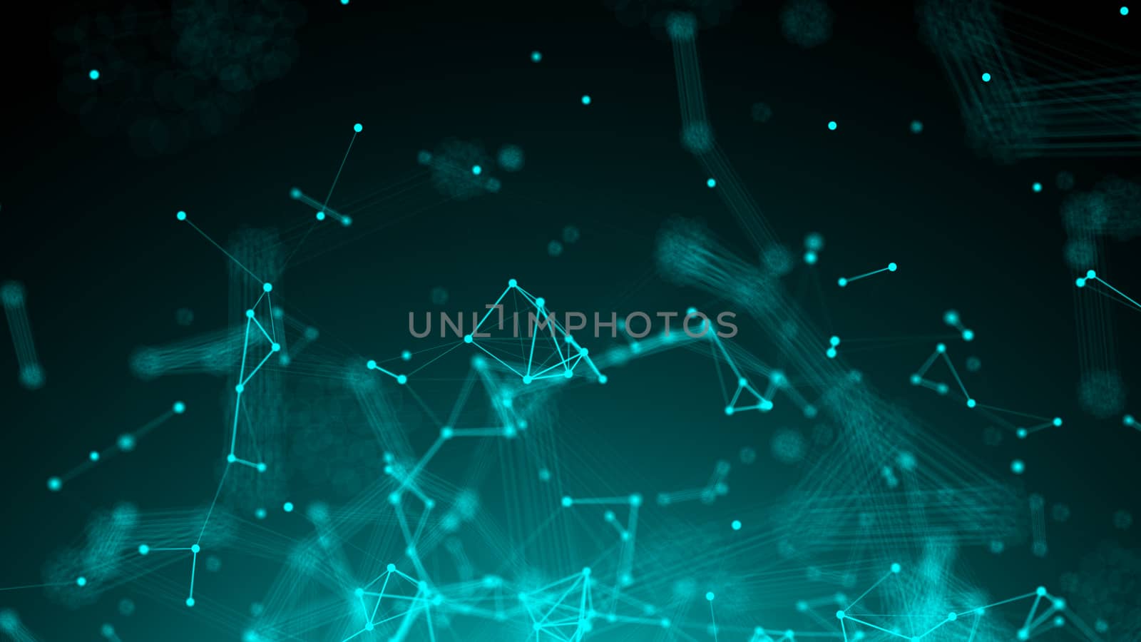 Abstract connected dots. digital background. 3d rendering