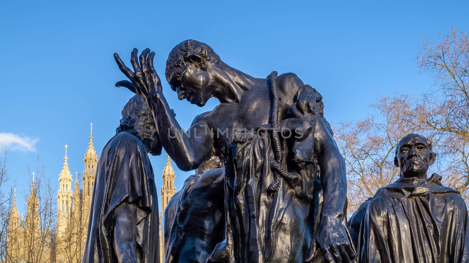 The Burghers of Calais Statue in Victoria Tower Gardens