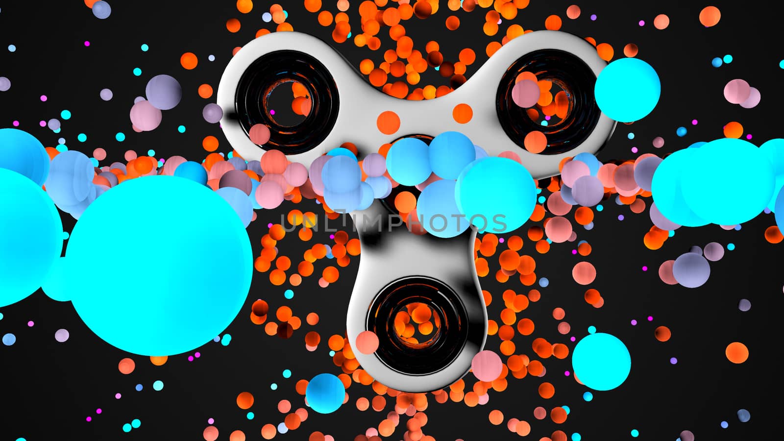 Abstract background with hand spinner. 3d rendering