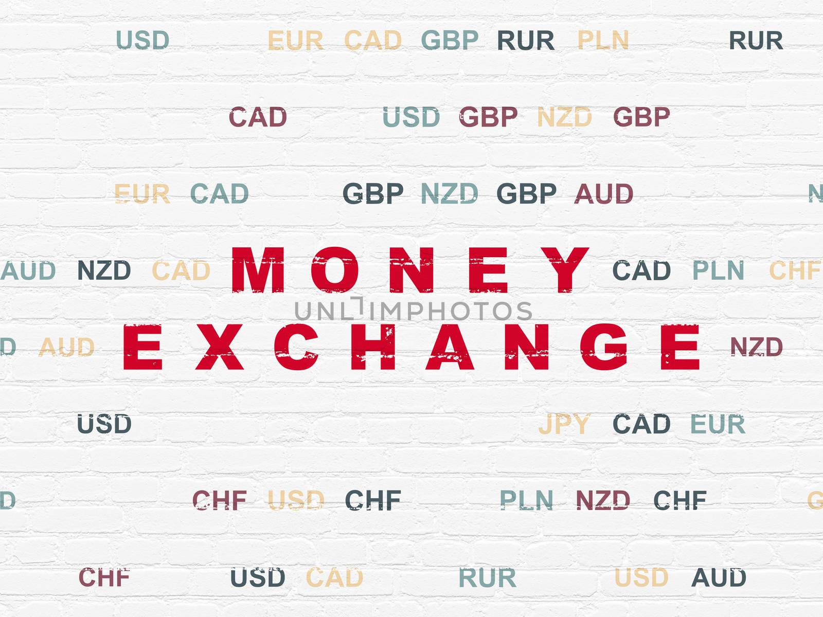 Money concept: Money Exchange on wall background by maxkabakov