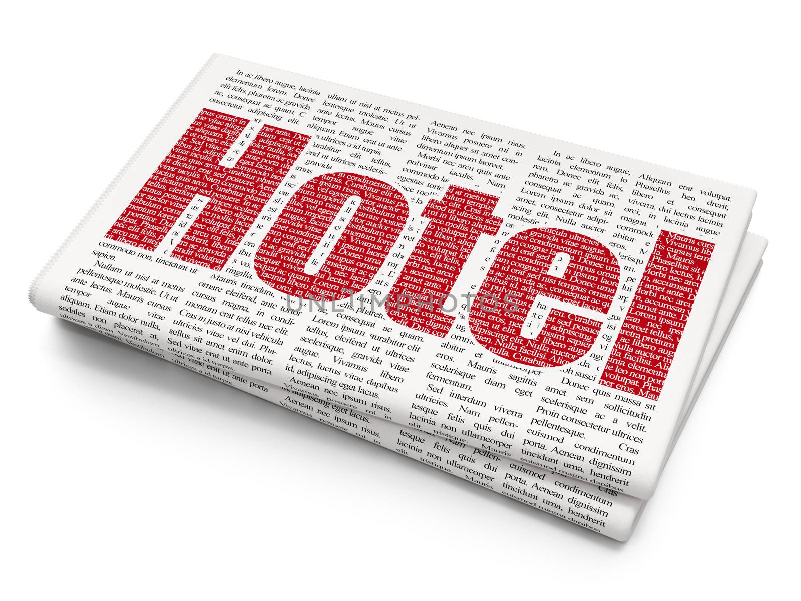 Vacation concept: Hotel on Newspaper background by maxkabakov