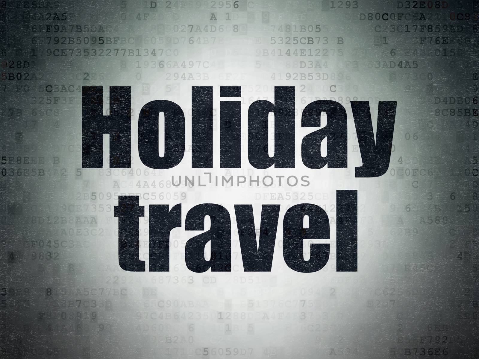Tourism concept: Holiday Travel on Digital Data Paper background by maxkabakov