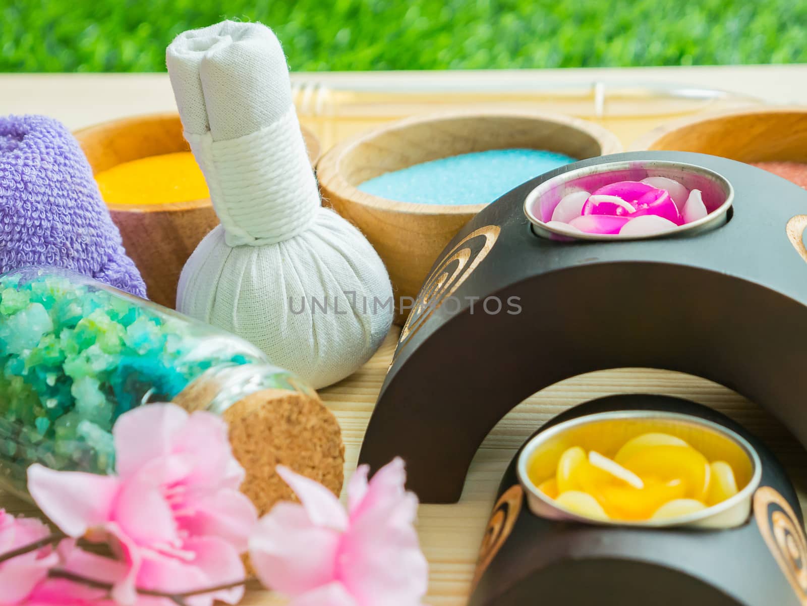 Close up,The accessories of spa scrub for skin healthy