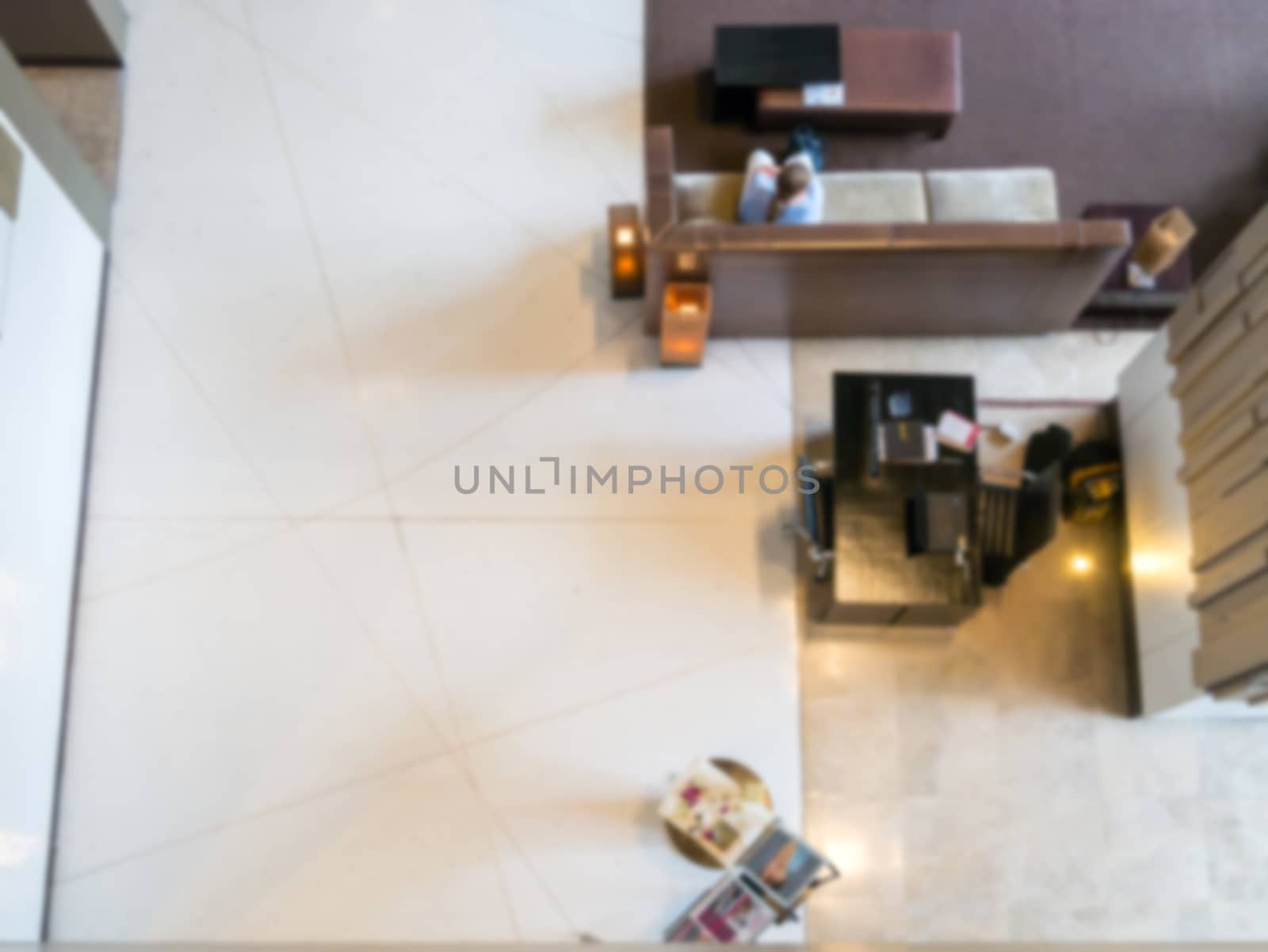 Blurred,The hotel receptionist is currently serving customers. by supirak