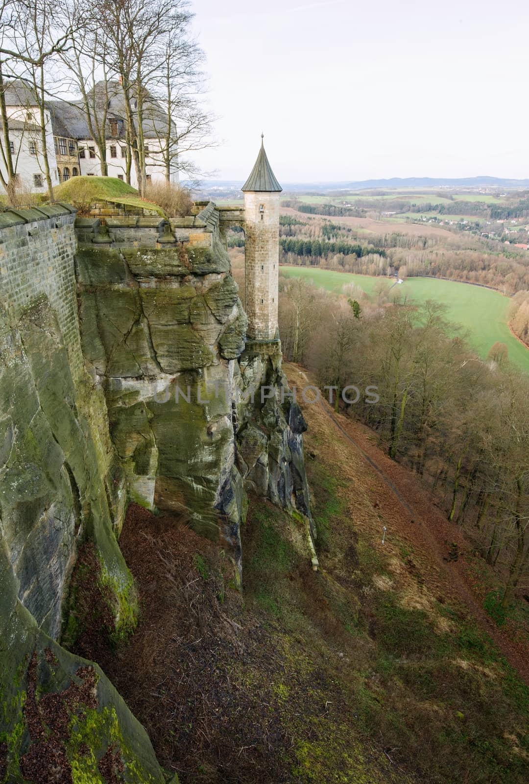 View from Koenigstein Fortress on the surrounding Saxon Switzerland