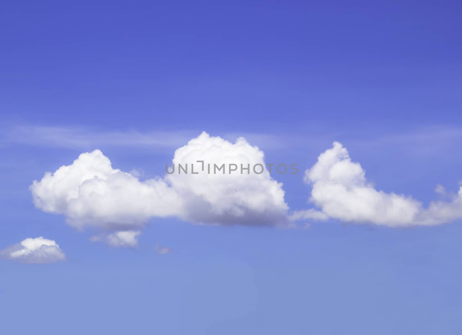 closeup blue sky with fluffy clouds  background