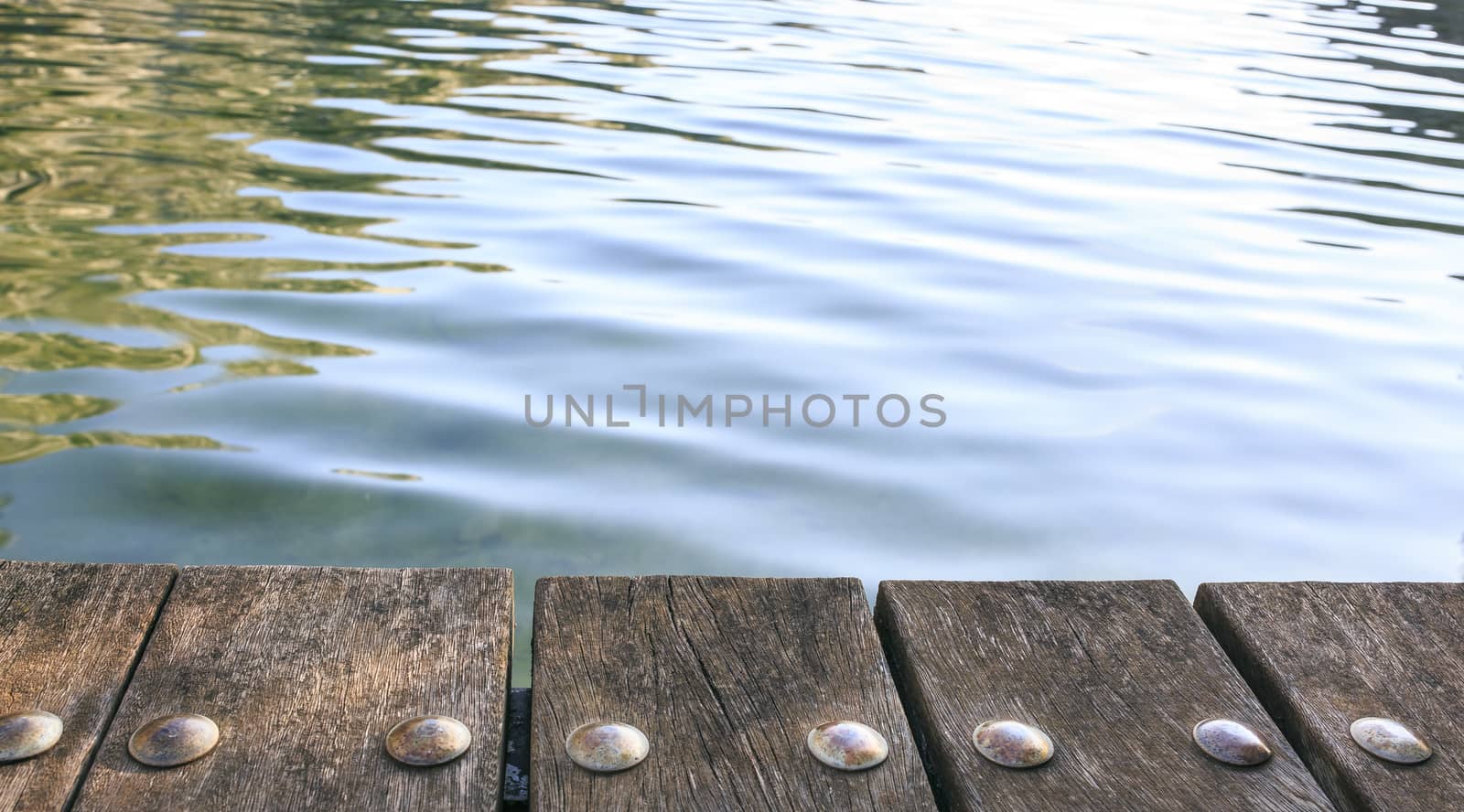 Wooden Bridge  in a river of Pirineos