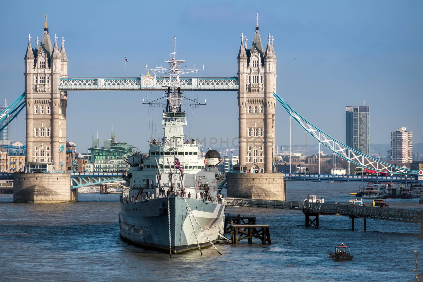 View of HMS Belfast in London