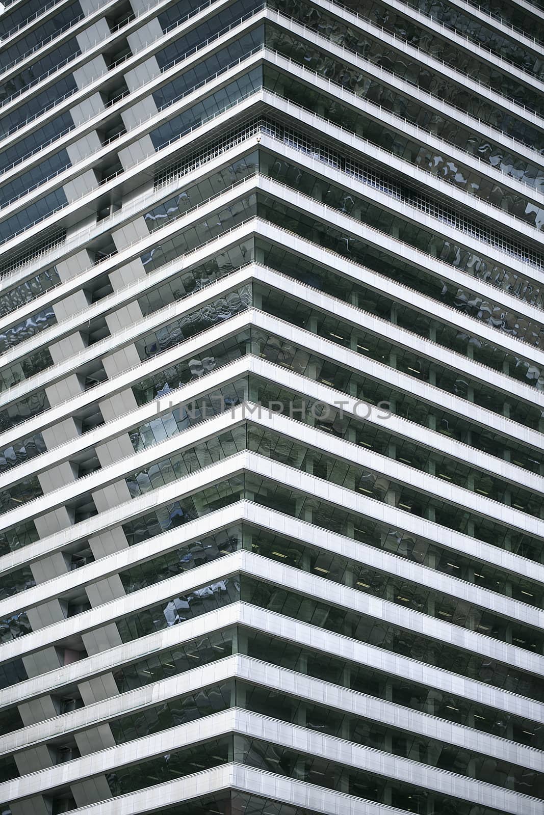 Detail of buildings with glass windows