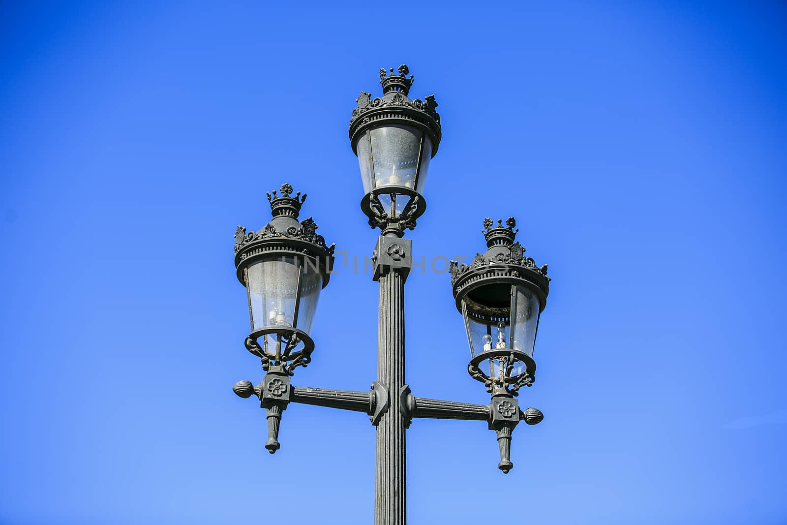Typical street light sited in Barcelona