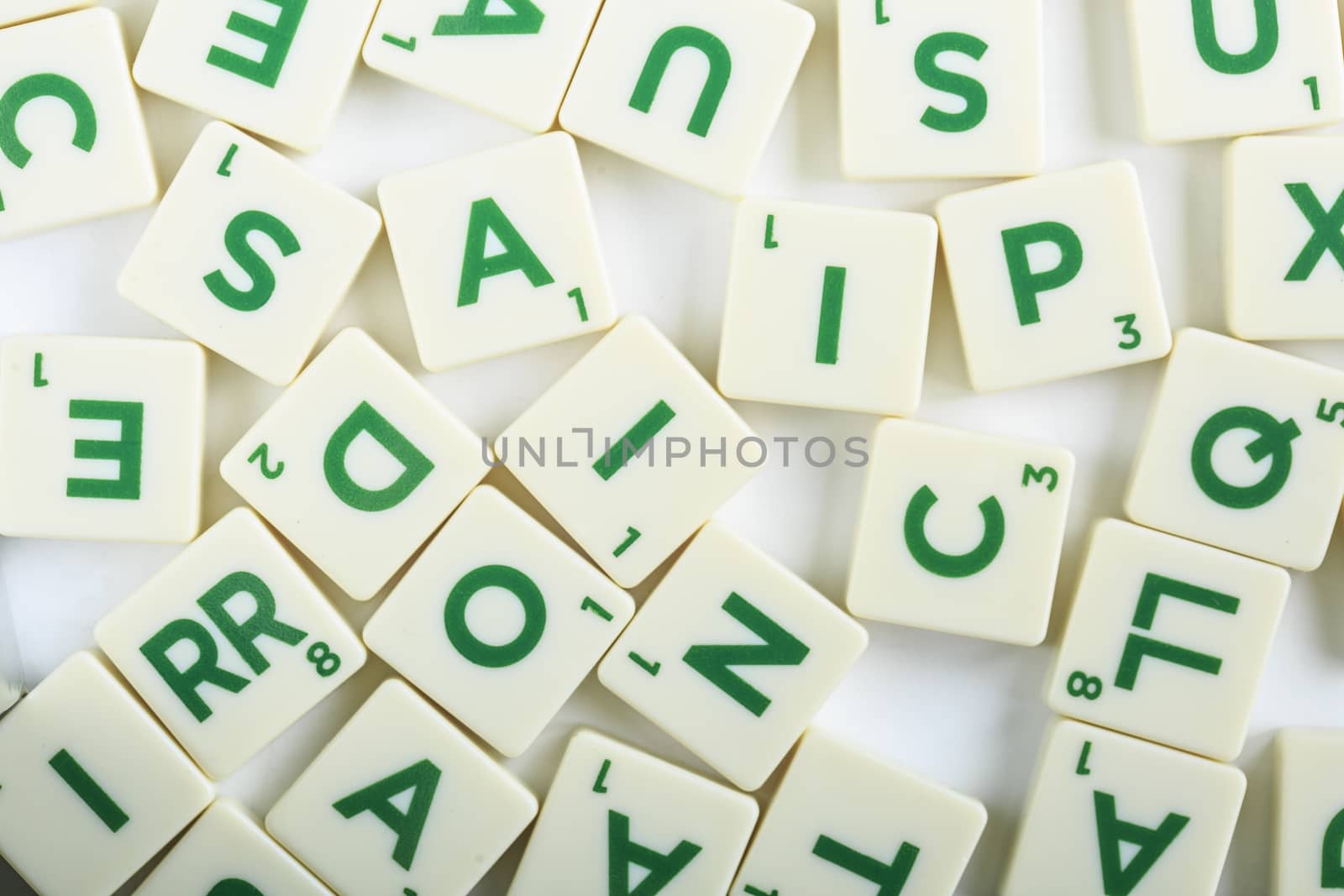 Group of cubes letters puzzle