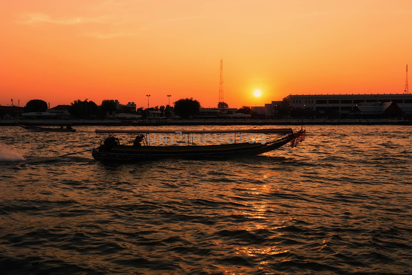 Landscape of Chao Phraya River in Bangkok, Thailand