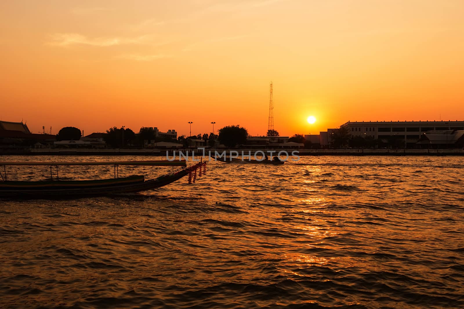 Landscape of Chao Phraya River in Bangkok, Thailand