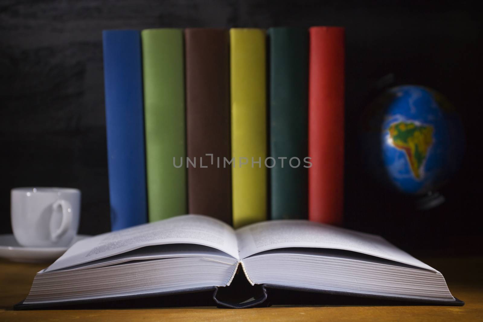 Open book and colorful books by VIPDesignUSA