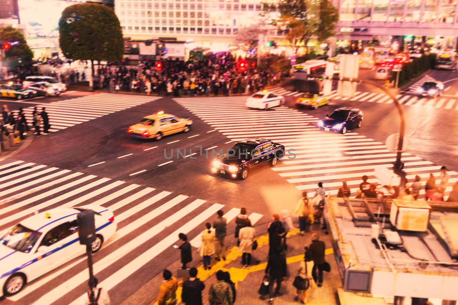 Shibuya crossing in abstract
