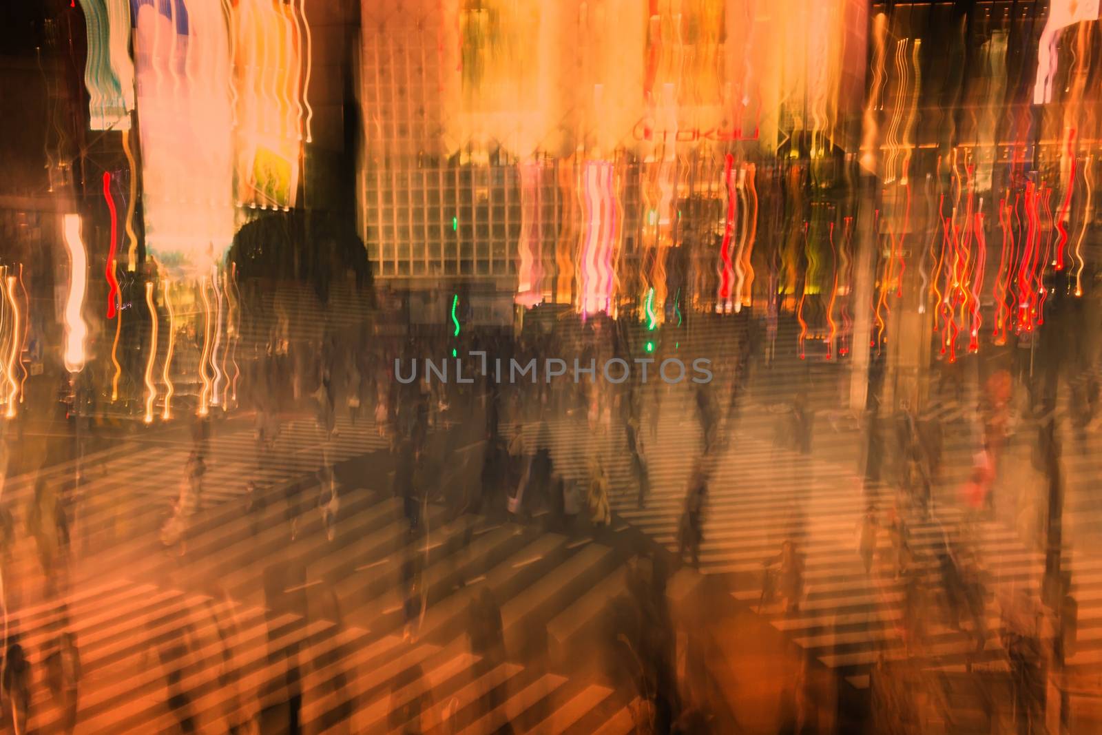 Shibuya crossing in abstract