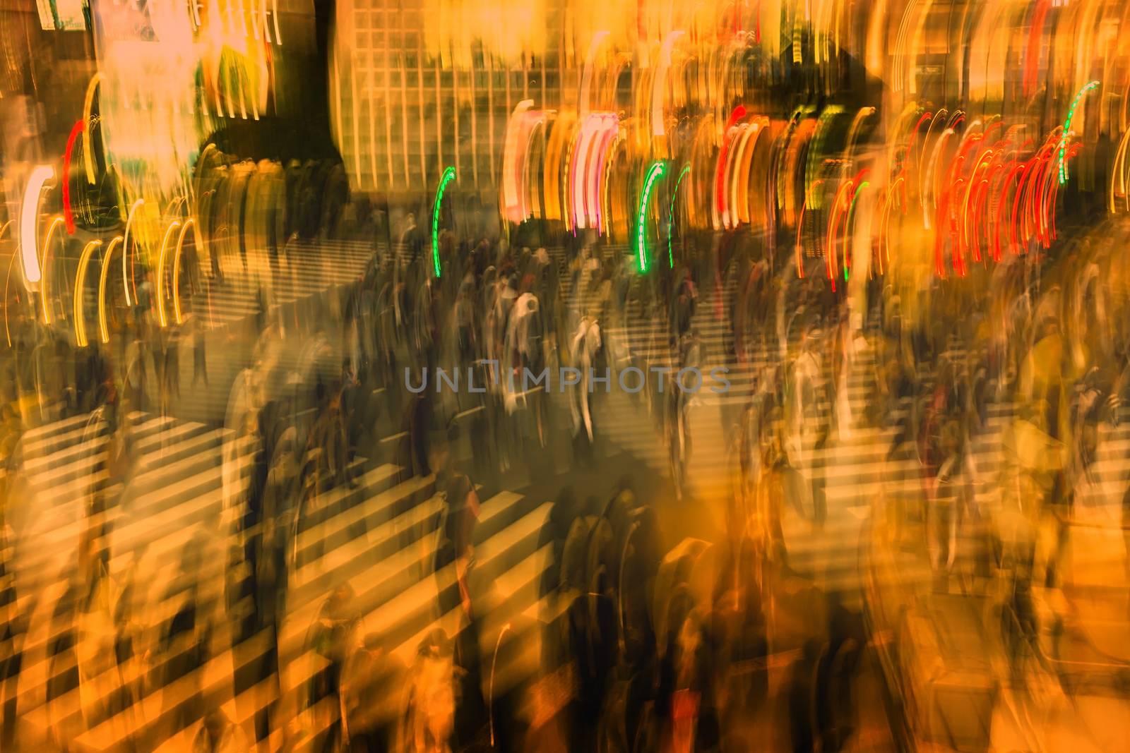 Shibuya crossing in abstract