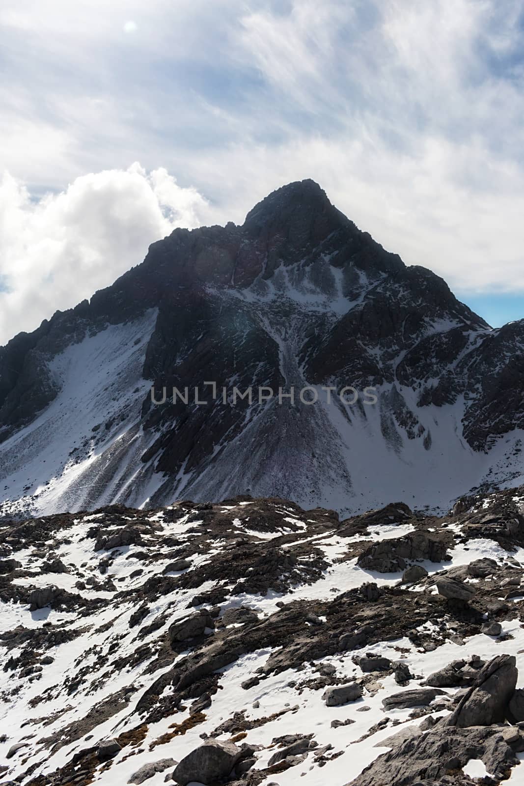 Jade Dragon Snow Mountain (Yulong Snow Mountain) located at Lijiang, Yunnan, China