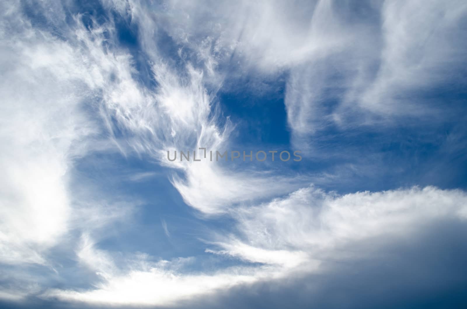 blue sky have cloud in winter season ,thai land ,have feeling happy