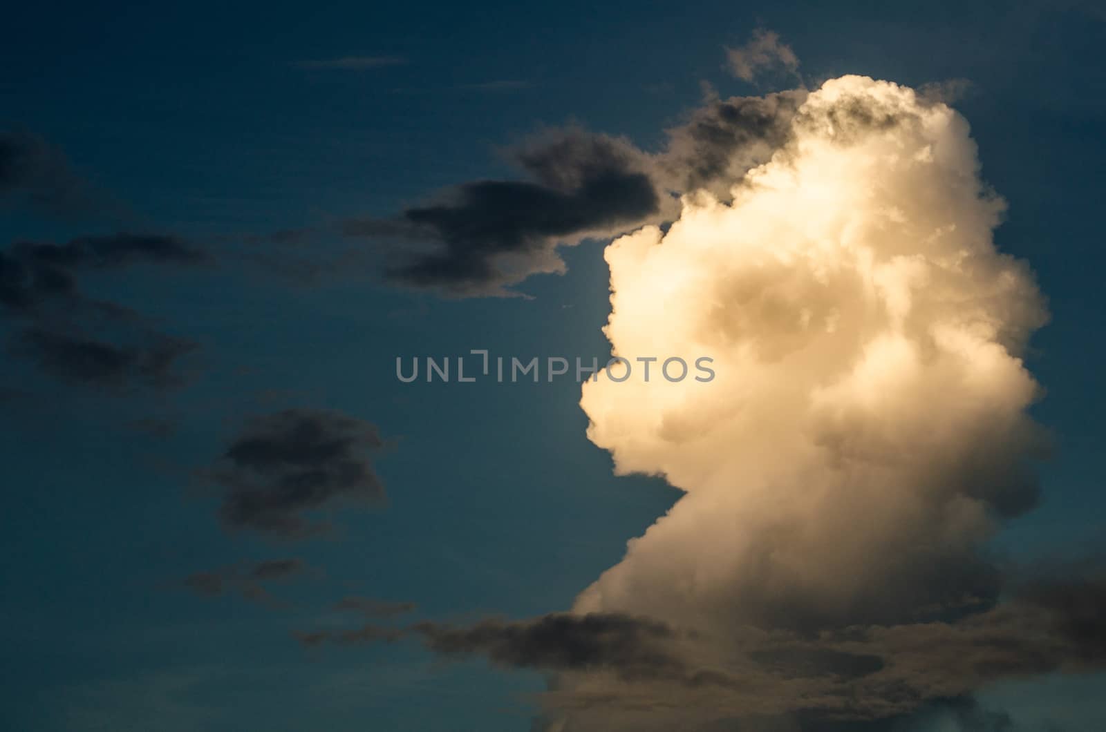 blue sky have cloud in winter season ,thai land ,have feeling happy