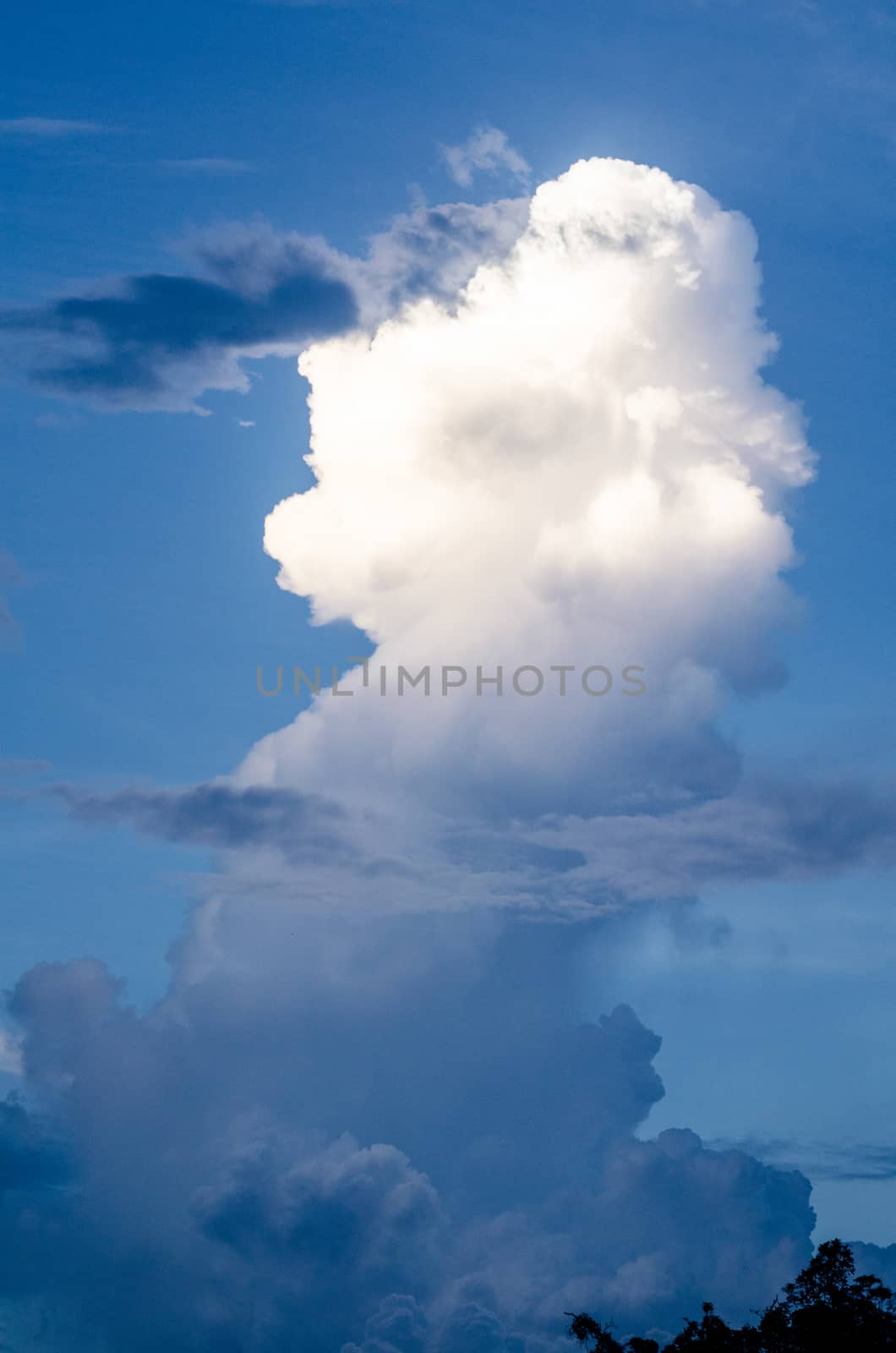 blue sky have cloud in winter season ,thai land ,have feeling happy