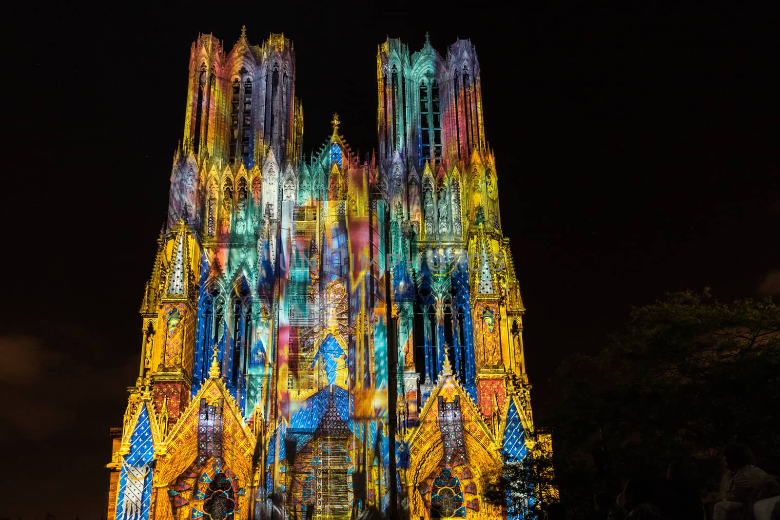 Light Show at Reims Cathedral by phil_bird