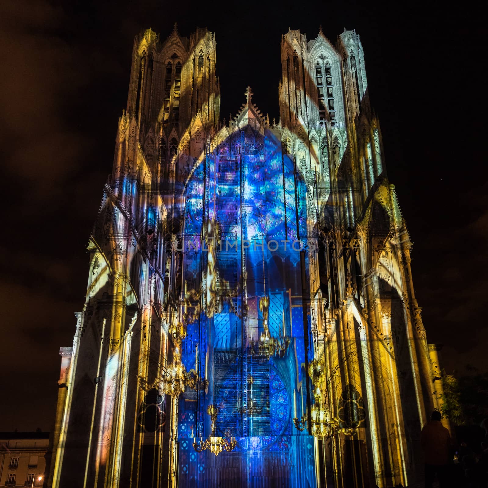 Light Show at Reims Cathedral in Reims France on September 12, 2 by phil_bird