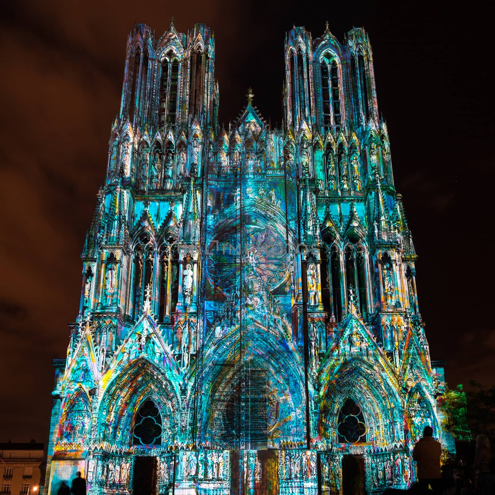 Light Show at Reims Cathedral by phil_bird