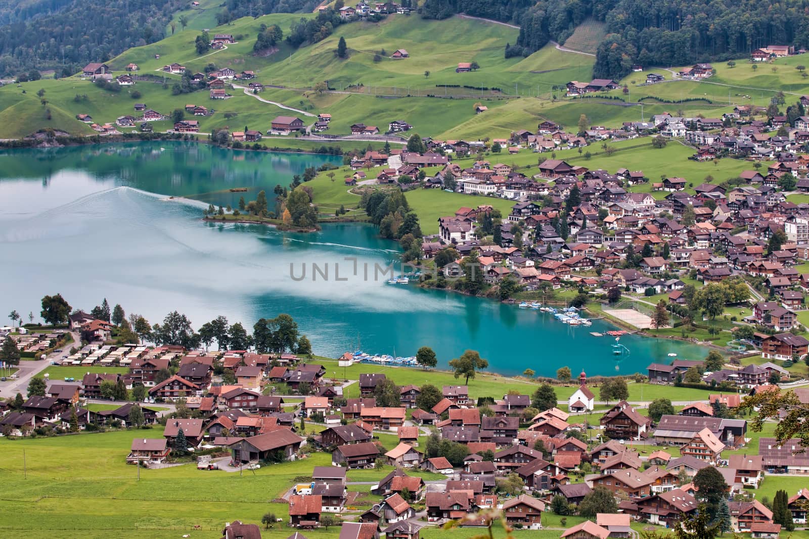 View of Brienz in the Bernese Oberland Region of Switzerland