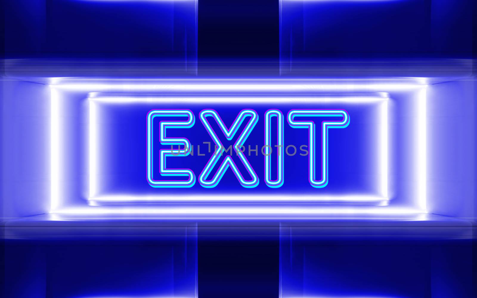 neon sign of exit by ssuaphoto