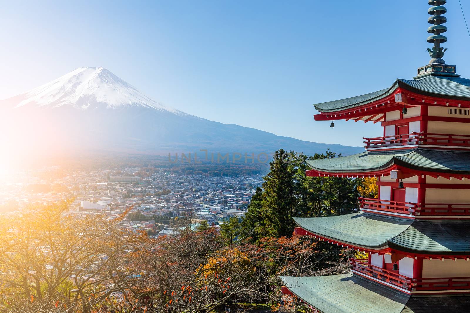 Mountain Fuji and Chureito Pagoda by leungchopan