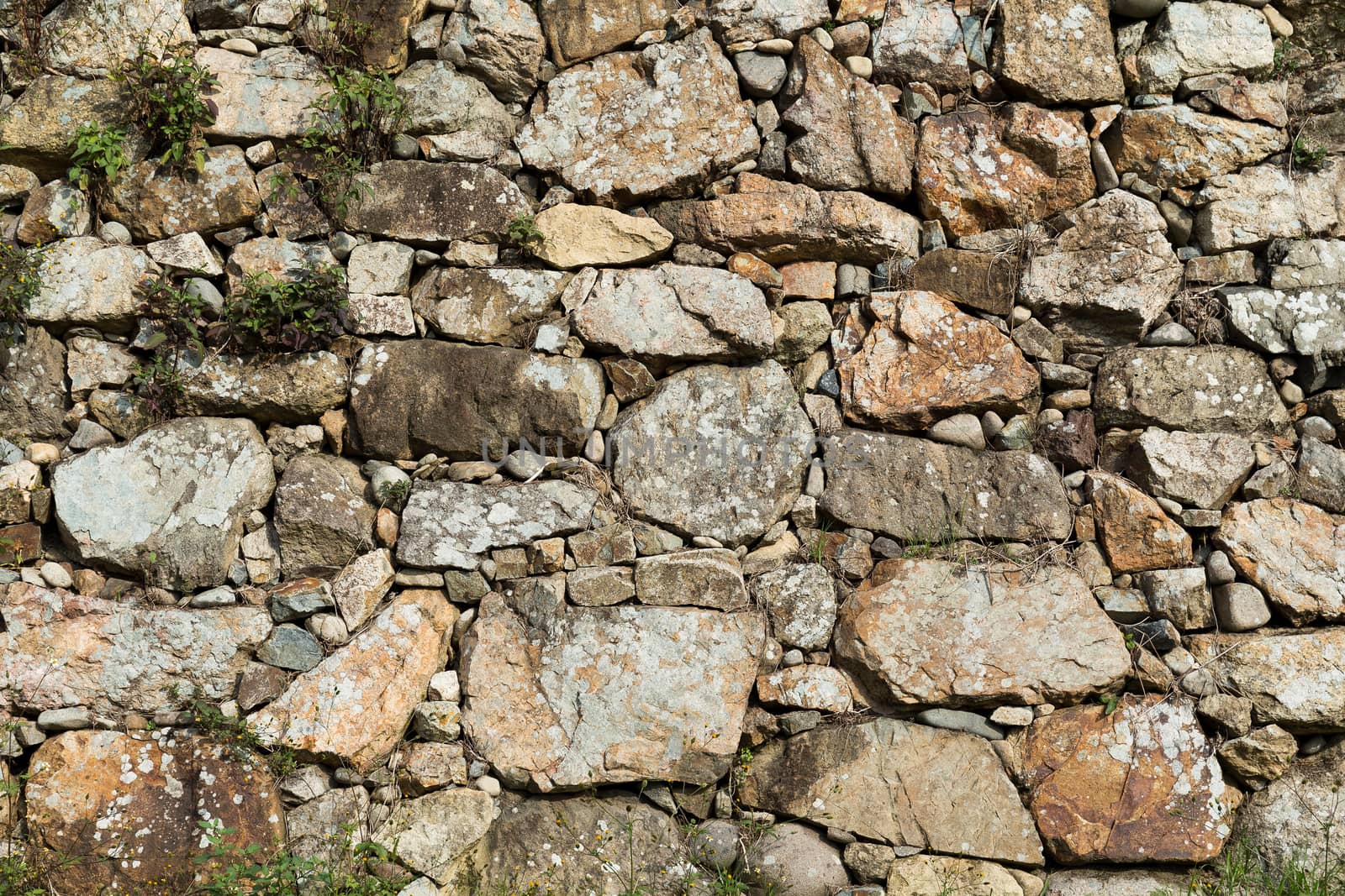 Stone rock wall
