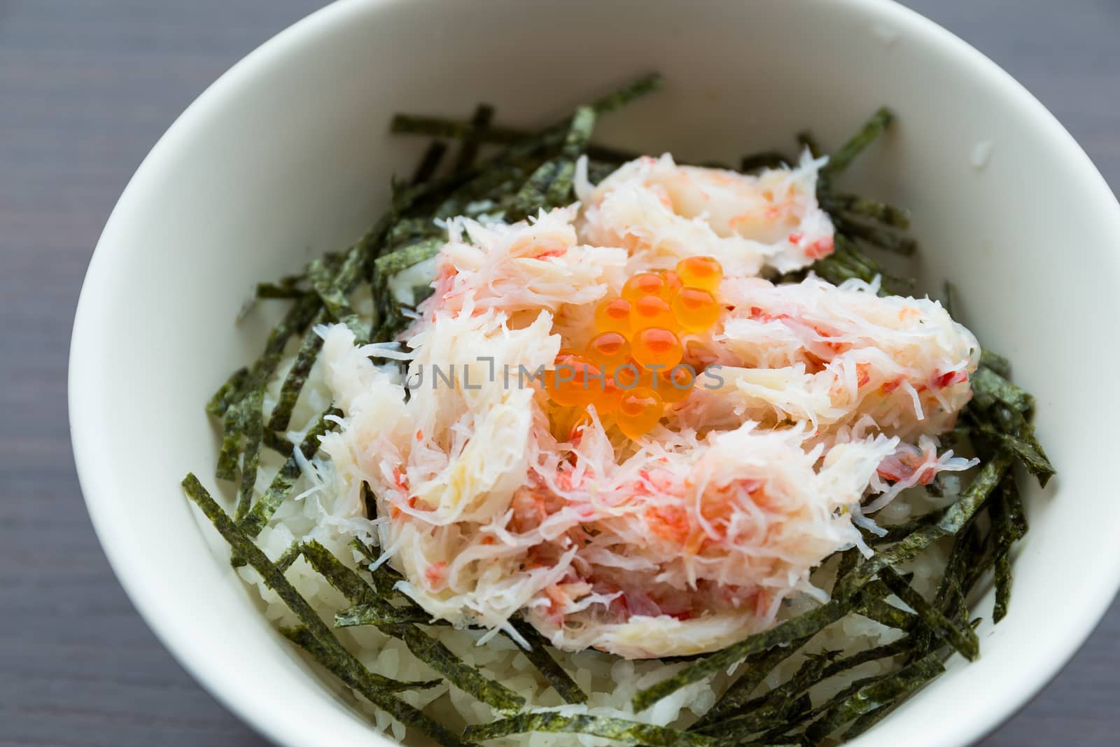 Japanese fresh crab rice bowl by leungchopan