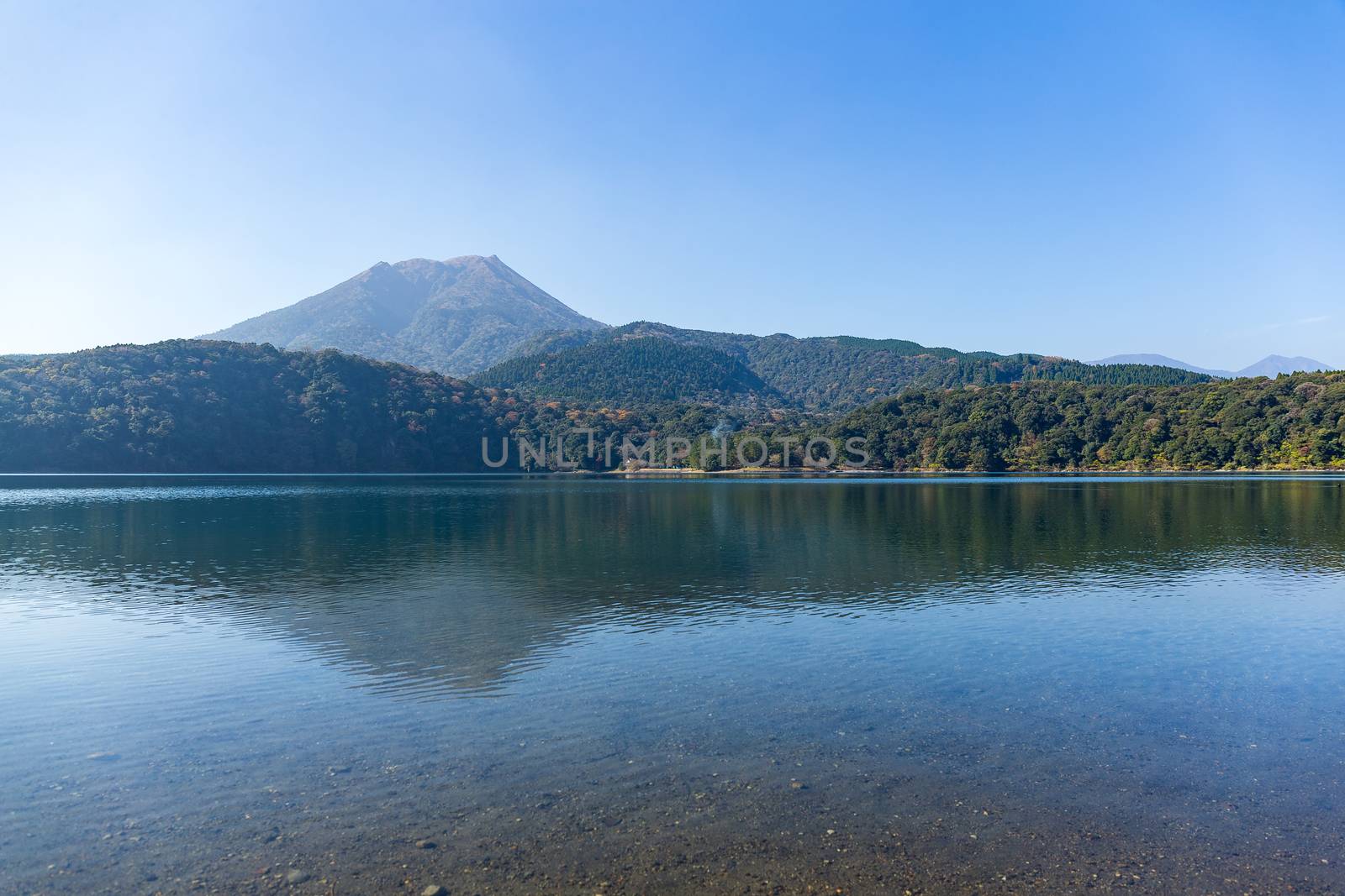 Mount Kirishima and lake by leungchopan
