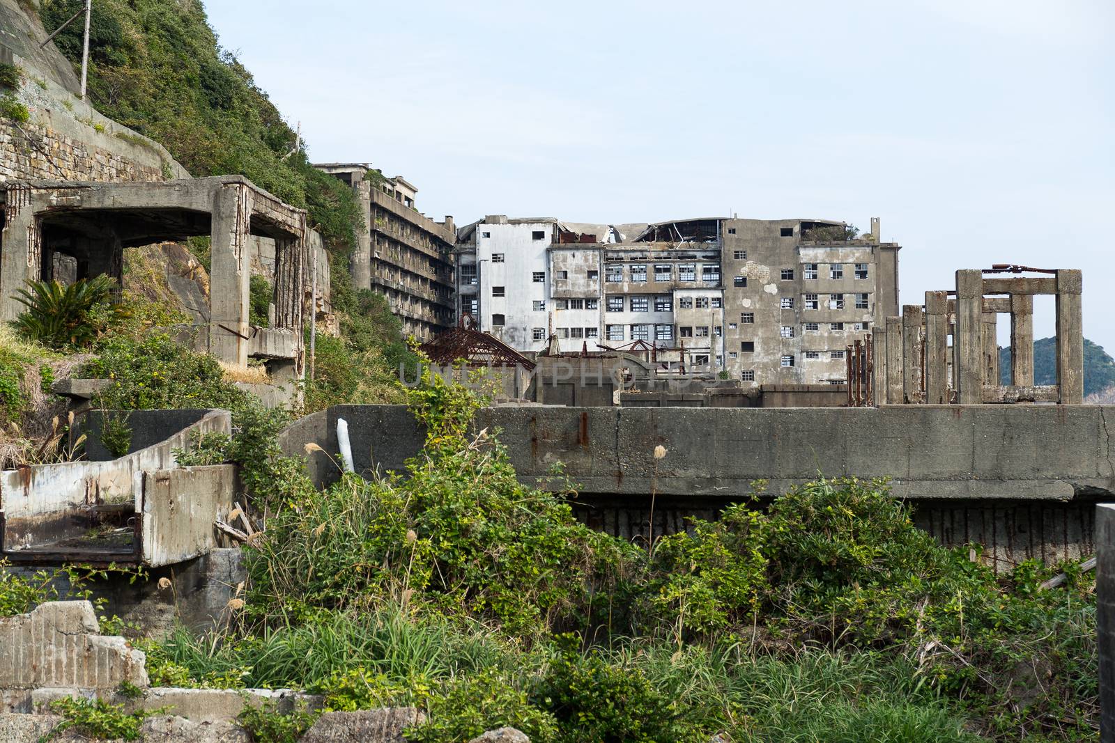 Hashima Island in Nagasaki city of Japan by leungchopan